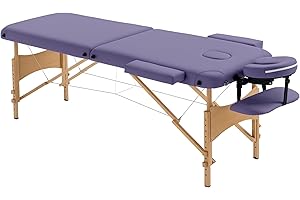 HOMCOM 83 Inch Portable Folding Massage Table, Height Adjustable Professional Salon Spa Facial Couch Bed with Free Carrying C