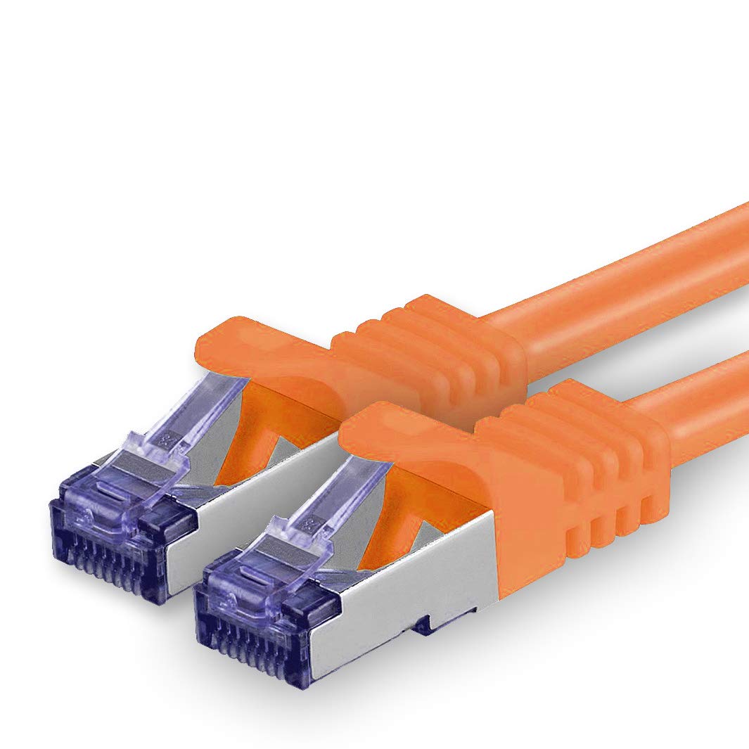 1aTTack.de Cat.7 network cable 3.0 m - orange - 1 piece - Cat7 patch cable (SFTP/PIMF/LSZH) raw cable 10 Gb/s with Rj 45 connector Cat.6a - 1 x 3 meter orange