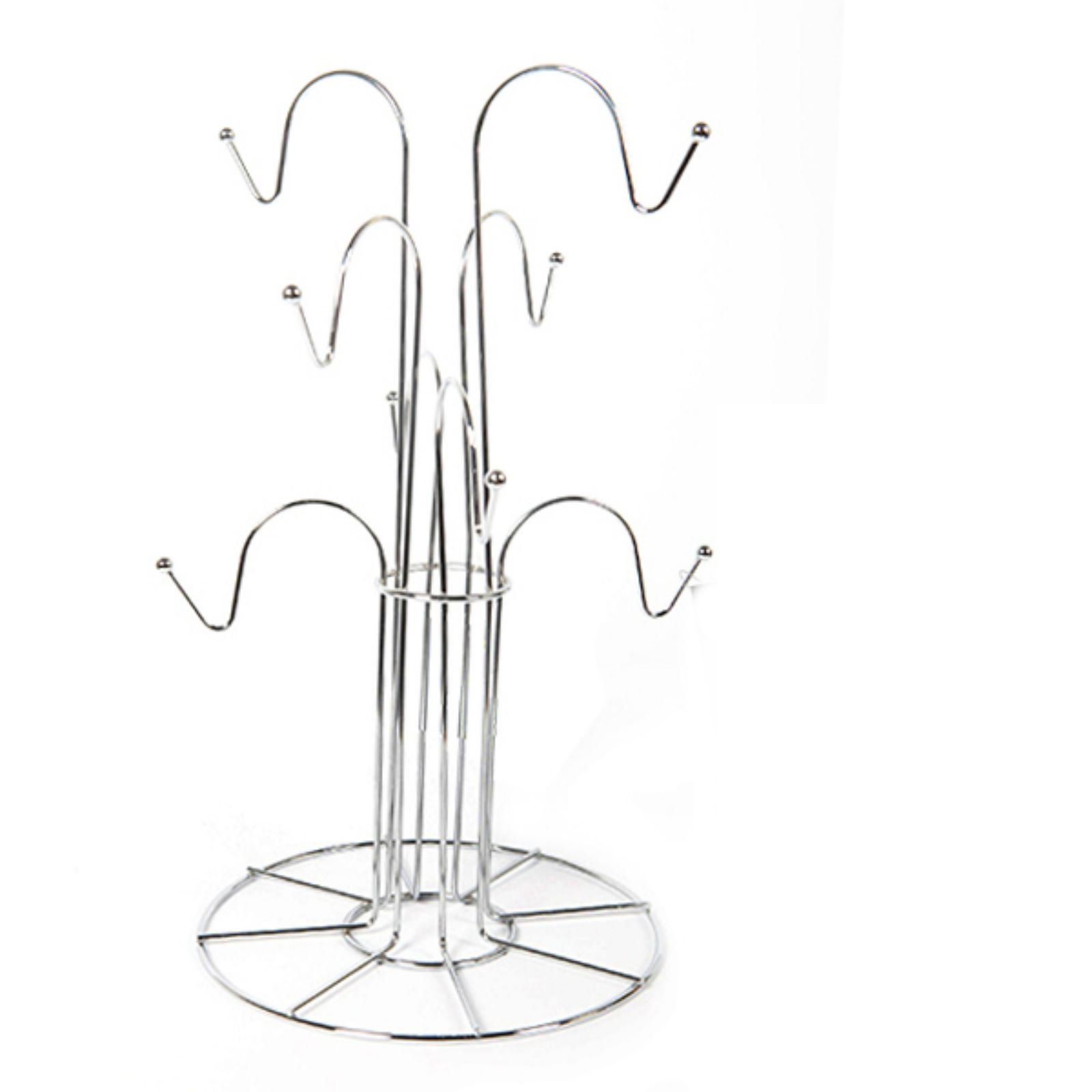 Stylish 6/8 Cup OR Banana Mug Tree Chrome Wire Stand Holder for Home BAR Restaurants (8 Cup Tree)