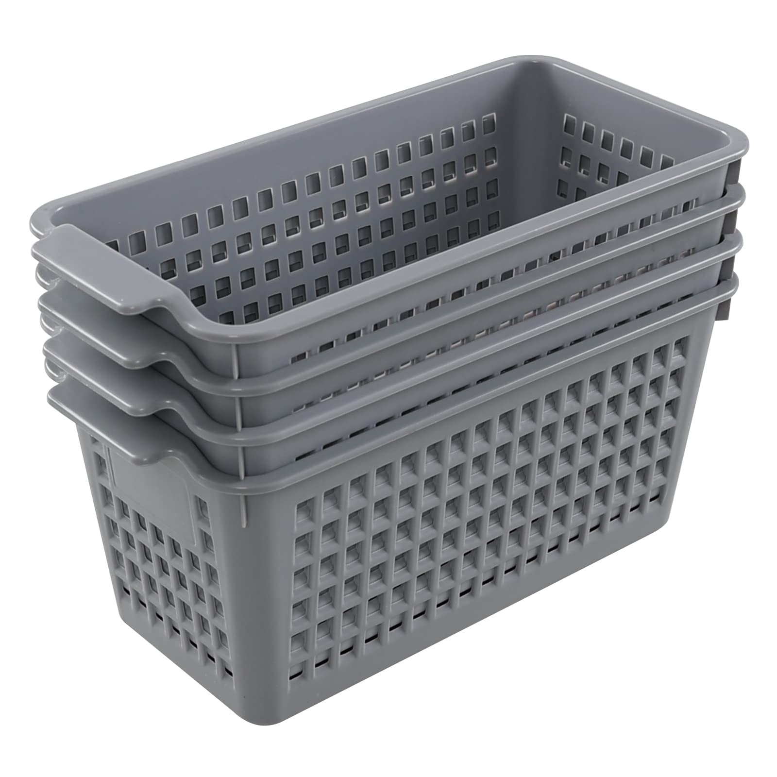 Annkky Plastic Small Storage Baskets, 4 Packs Kitchen Cupboard Baskets