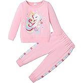 YALLET Toddler Girl Clothes Fall Winter Jogging Outfit Little Girl Unicorn Sweatsuit+ Pants Set Baby Sweatshirt Clothing 1-6Y