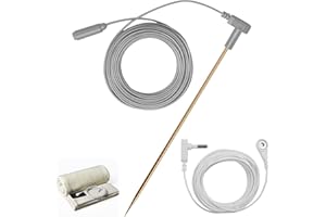 MGMOOA Copper Grounding Rod Kit with 40ft Grounding Wire & Alligator Clip, Portable Ground Rod for Grounded Earth Connection, Includes Copper Grounding Rod for Mat, Sheet, Pillowcase, Blanket Use (1 Pack)