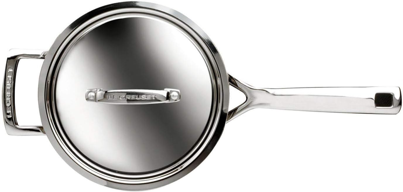 Le Creuset 3-Ply Stainless Steel Saucepan with Lid, 20 x 12.2 cm, 3 Piece, 96209000001000, Silver, Set of 3 - Image 4
