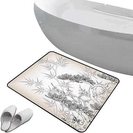 Alfombra de baño antideslizante de felpudo japonés Alfombrilla goma