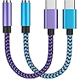 Samsung S25 Ultra USB Type C to 3.5mm Headphone Jack Adapter for Galaxy S25 Ultra S24+ S23,S22,A36, A56,A14 5G, 2Pack Type C Aux Dongle Cable Cord for Google Pixel 9a/8a/8/7/6/5,iPhone 16e/16 Pro Max
