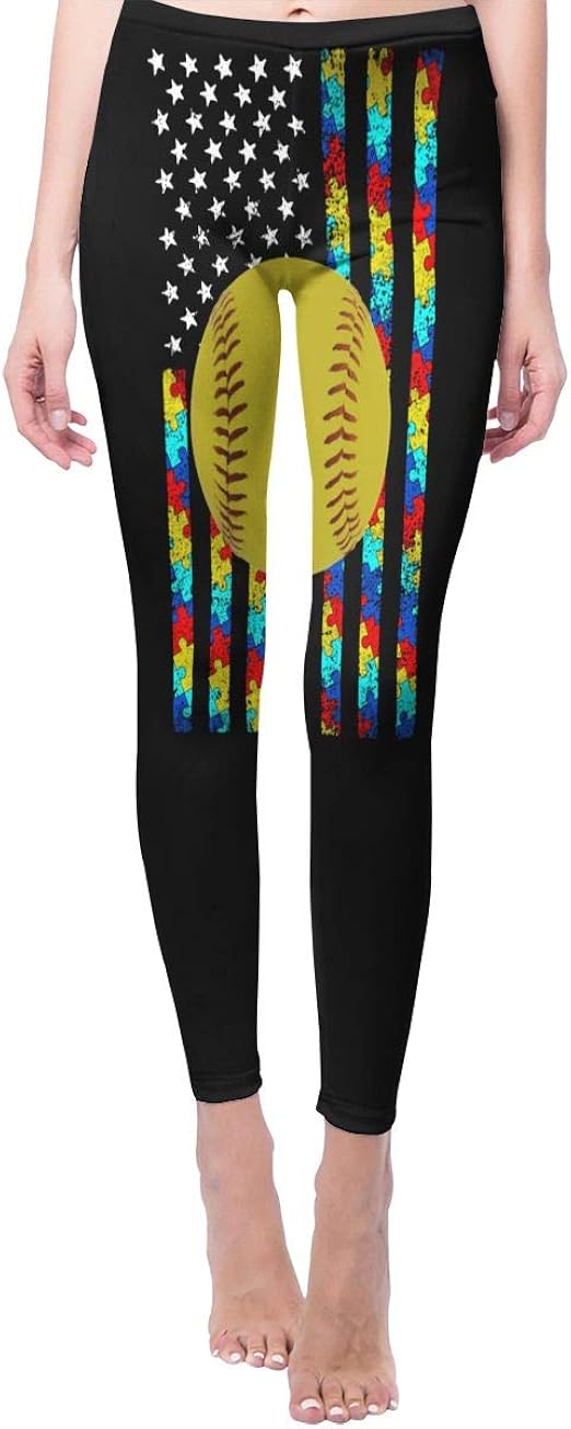 Autism Awareness American Flag Softball Yoga