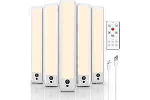 EZVALO Under Cabinet Lights, LED Closet Lights Wireless USB Charging, Motion Sensor Lighting Indoor 3500K Dimmable with Remot