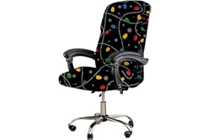 CRFATOP Stretch Office Chair Cover Printed Desk Chair Cover with Zipper Universal Rotating Computer Chair Cover Washable Office Chair Seat Cover Armchair Cover Slipcovers for Desk Computer Chair,L,10