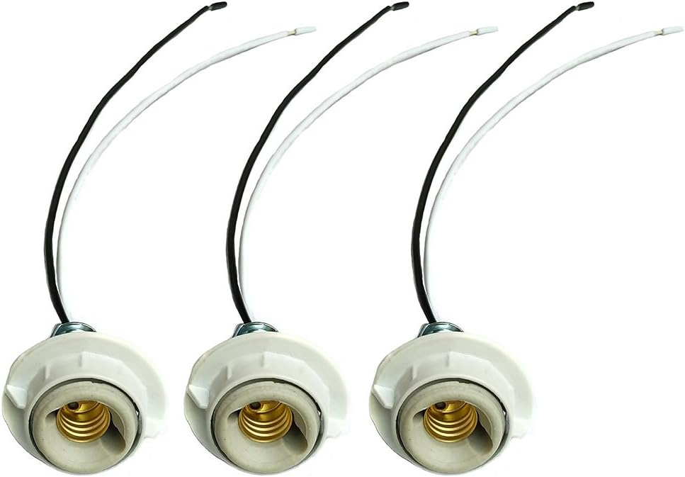 Gloshine E12 Keyless Socket, E12 Candelabra Sockets Porcelain Threaded