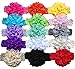 QandSweet Baby Girl's Headbands with Chiffon Lotus Flower Soft Nylon Headwraps for Take Pictures (Camellia Flower 15Pcs)