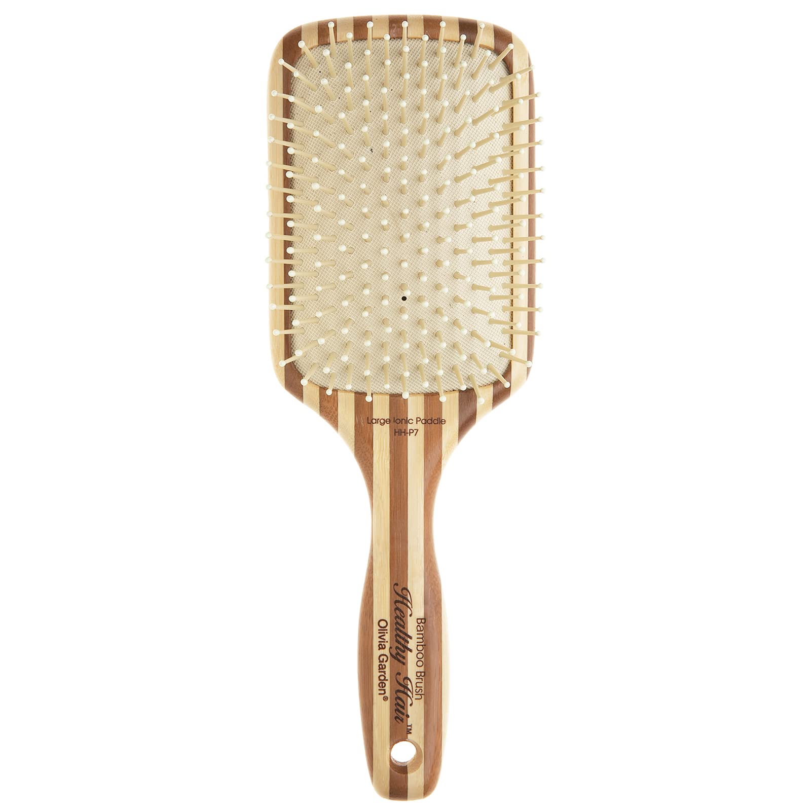 Olivia Garden Bamboo Touch Brush – Eco-conscious Bamboo Detangle Hair Brush, Nylon Bristles - Size L