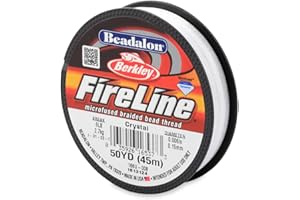 Beadalon FireLine Beading Thread by Berkley- Microfused Braided Bead Thread for Seed Bead Weaving, Non-Stretch, 4lb-10lb Brea