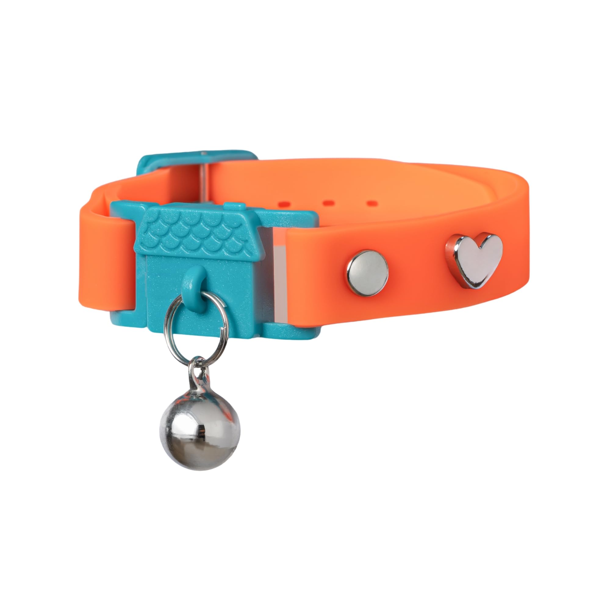 Kittyrama Cat Collar with Bell. As Seen in VOGUE. Breakaway, Quick Release, Hypoallergenic, Vet Approved. Lightweight Kitten Collar. Soft & Comfy. Kitten Tangerine