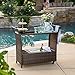 Benett Multi-Brown Wicker Serving Bar Cart