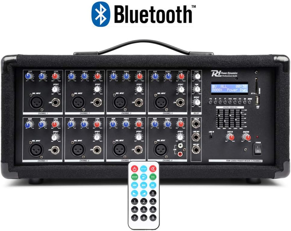 Power Dynamics 8 Channel 800w Bluetooth Mixer Amplifier Amazon.co.uk