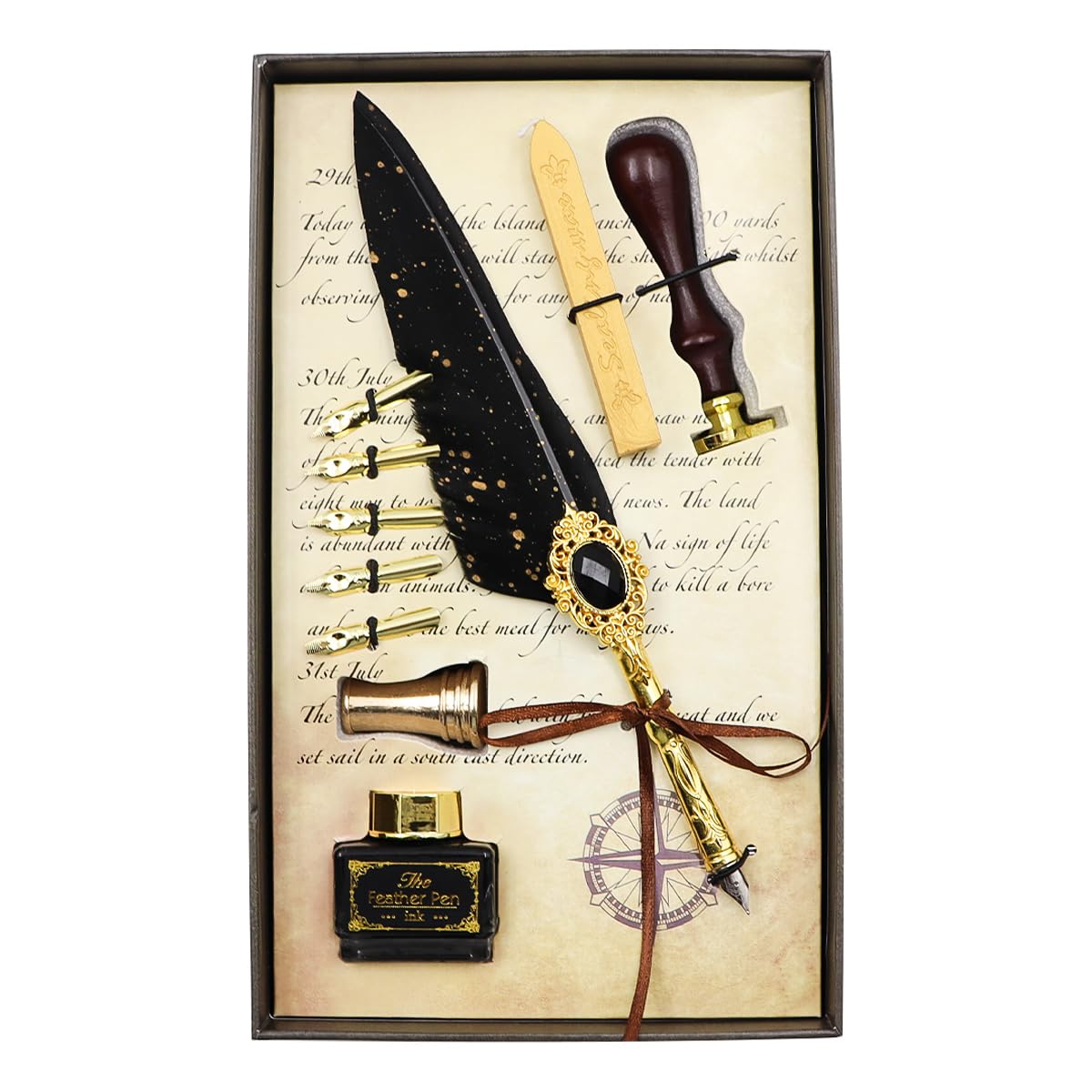 Tiardey 10PCS Calligraphy Pen Set - Fountain Pen and Ink Set - Interchangeable Nibs and Ink