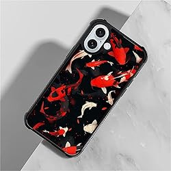CARLOCA Compatible with iPhone 16 Case, Red Koi