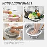 haoyuan 5L Collapsible Washing Up Bowl Foldable Portable Basin Pink view 7