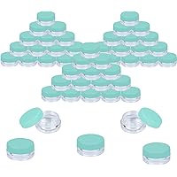 Houseables 3 Gram Jar, 3 ML Jar, Blue, 50 Pk, BPA Free, Cosmetic Sample Empty Container, Plastic, Round Pot, Screw Cap…