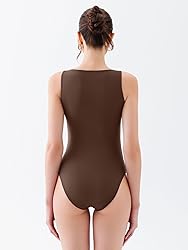 REORIA Women's Asymmetrical Shoulder Strap Bodysuit
