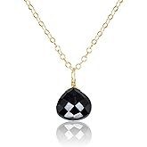 Black Onyx Teardrop Necklace in 14k Gold Fill