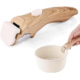 YLJMFH Compatible Removable Handle for Carote Pots and Pans&ndash;Universal Quick-Release Detachable Handle Replacement for Thin Edge Cookware, Grip with Easy-Release Button, Wood Grain Color, 1PCS