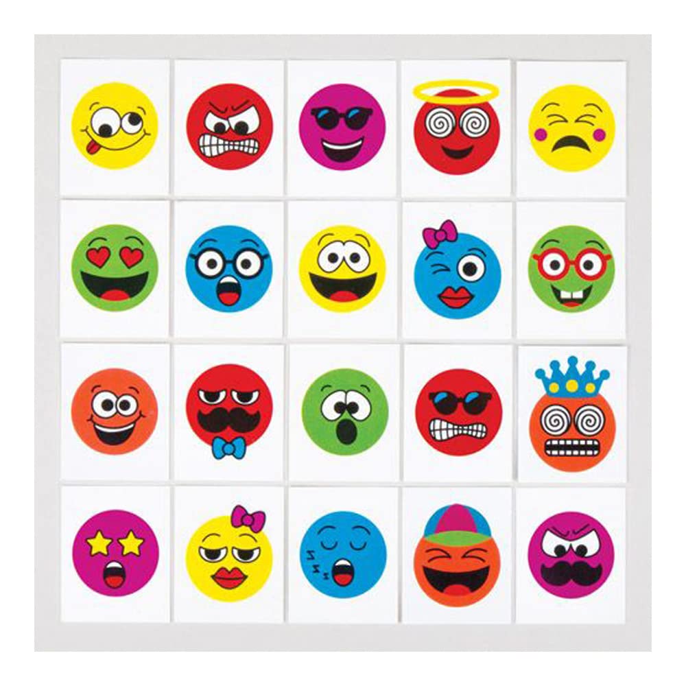 Baker Ross Funny Face Temporary Tattoos, For Kids To Wear, For Party Bag Fillers and Small Toys for Kids (Pack of 24) , Assorted , AV294