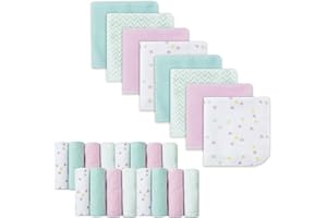 Lot de 24 débarbouillettes pour bébé, extra douces et ultra absorbantes, cadeau idéal pour les nouveau-nés et les nourrissons