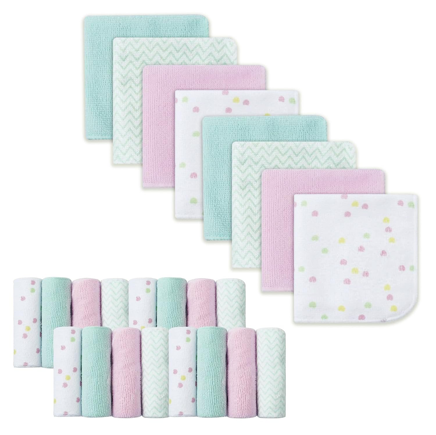 softan Baby Washcloths 24 Pack Newborns Reusable Wet Wipe 23×23cm Soft and Absorbent Washcloths for Face & Body, Sensitive Skin