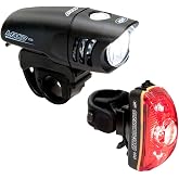 NiteRider Mako &amp; CherryBomb Combo Front and Back Bike Light Set - 250 Lumen Headlight &amp; 100 Lumen Taillight Replaceable Battery Long Run Time Road Bike Commute Fixie Night Riding Safety Accessories