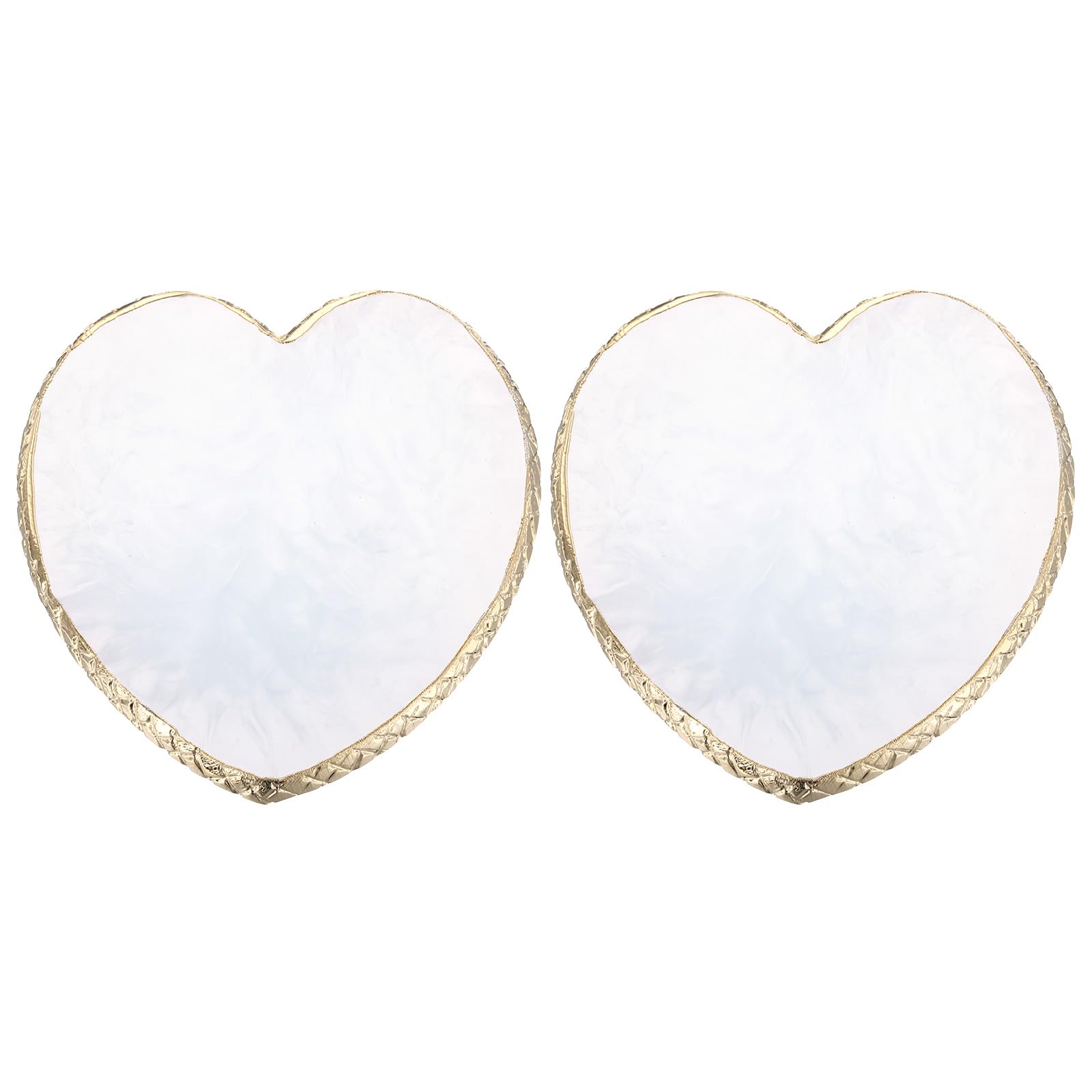 PATIKIL Resin Nail Art Palette, 2 Pack Nail Polish Mixing Palette Heart Shaped Gel Makeup Display Board Pallet Painting Tray Drawing Color Dish Holder, White