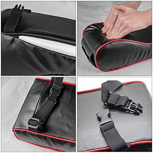 Ya Jin Leather Memory Foam Car Armrest Cushions Armrest Center Consoles Head Neck Rest Pillow Pad for Car Motors Auto Vehicle, Black