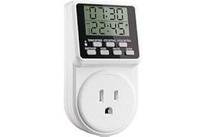 Techbee Digital Infinite Repeat Cycle Intermittent Timer Plug for Electrical Outlet, 24 Hour Programmable Indoor Timed Power Switch with Countdown Delay On and Off (120V, 15A), 1 pack