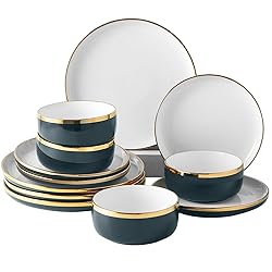 Pokini Reactive Glaze Dinnerware Sets, 12 Piece