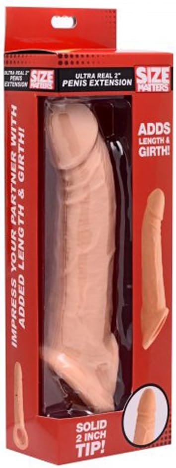 Ultra Real 2 Inch Solid Tip Penis Extension, Black - Image 3