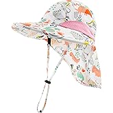 XIAOHAWANG Girls Sun Hat Baby Beach Hats Boys UPF 50+ Kids Summer Protection Cap Toddler Breathable Caps Wide Brim Neck Flap