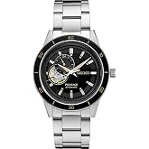 SEIKO SSA425 Automatic Watch for Men - Presage Collection - Black Open-Aperture Dial with Vintage 1960s Watch Inspiration - 50M Water Resistant
