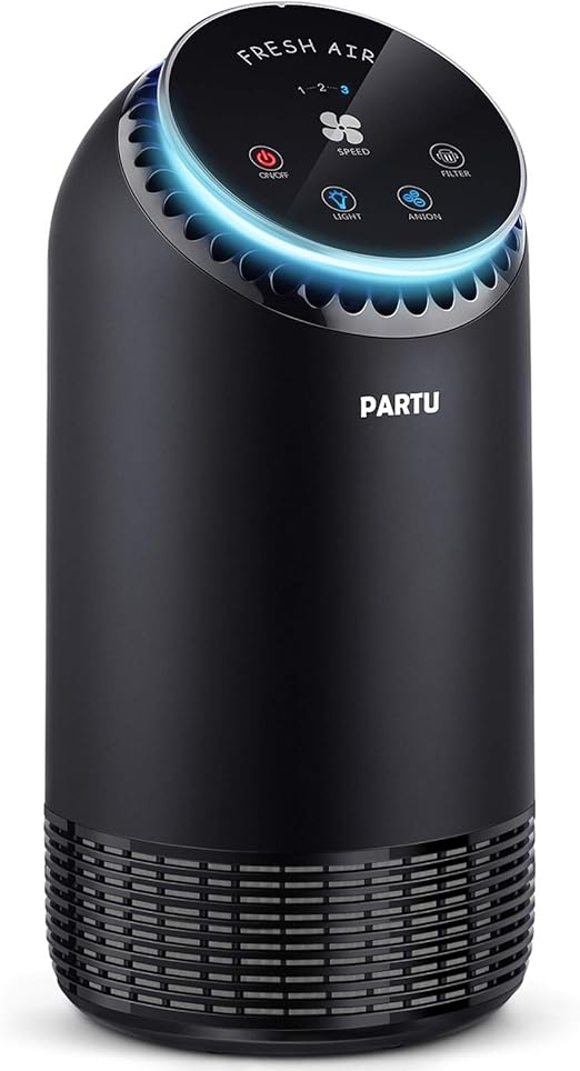 Amazon De Partu Luftreiniger Mit Hepa Filter 3 Stufen Filtrierung Mit 99 97 Filtrationsleistung Perfekt Fur Allergiker Raucher Und Auch Bei Hausstaubmilben Allergie 100 Ozon Frei