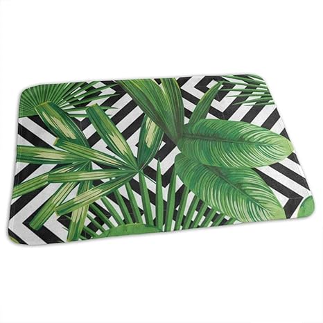 Changing Pad Summer Exotic Jungle Tropical Palm Tree Leaves ...