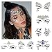 Festival face jewels Tattoo, Udyr 6 Sets Rhinestone Crystal Gem Stones Temporary Sticker Tribal Style 3D body Face And Eye Jewels Forehead Stage Decor (white 2)