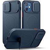 SURITCH for iPhone 12/12 Pro Case with Magnetic Camera Slide Cover and Adjustable Kickstand, Compatible with MagSafe, Shockproof Bumper Case Slim Protective Cover for iPhone 12/12 Pro 6.1 Inch, Blue