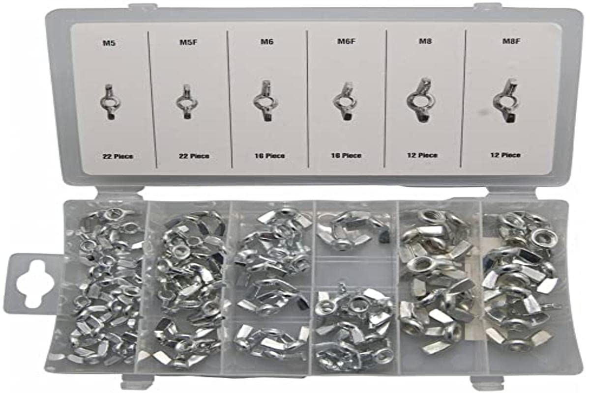 BENSON TOOLS 48996 Butterfly Nuts, Pack of 100, Silver