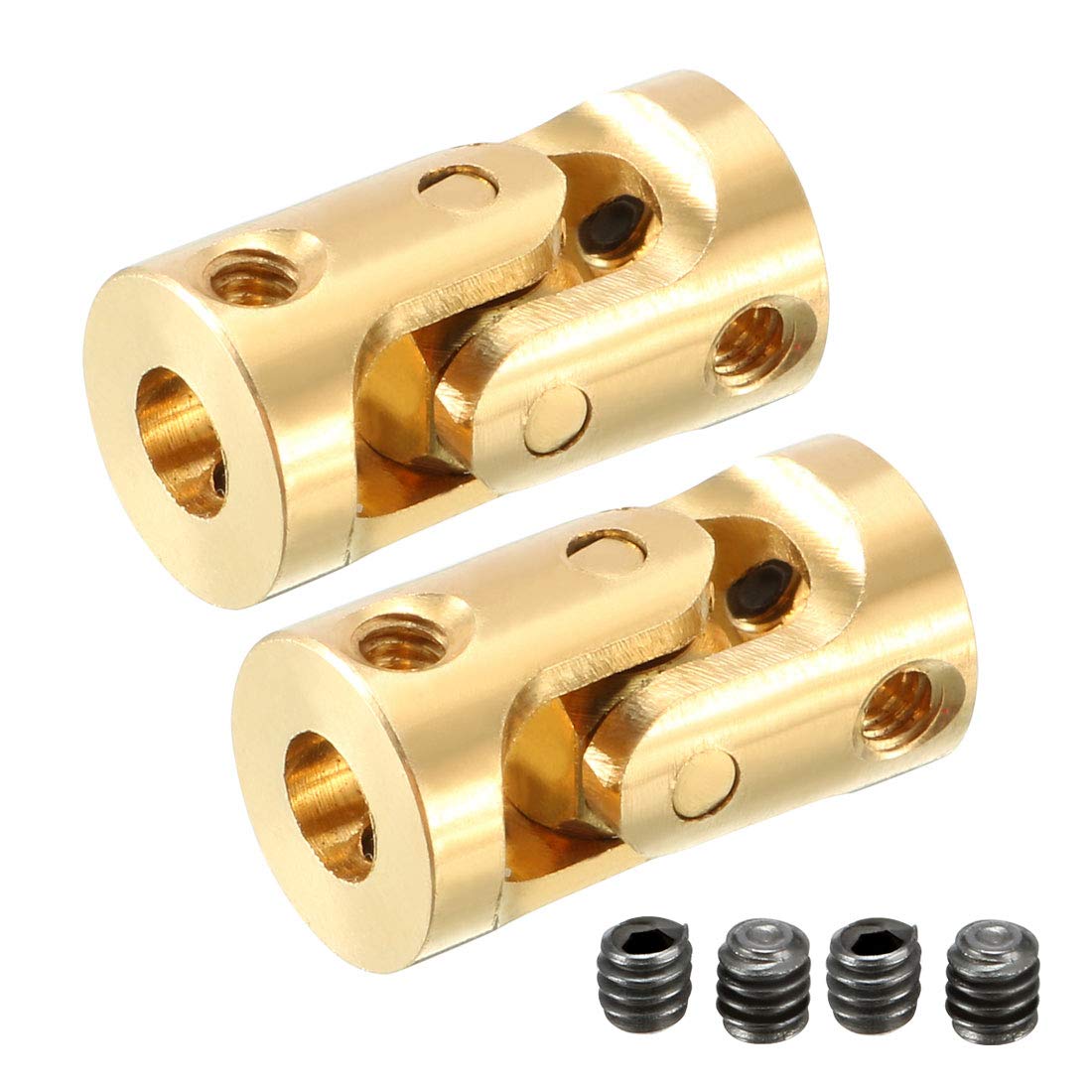 sourcing map 2pcs 3mm to 3mm Inner Dia Rotatable Universal Steering Shaft U Joint Coupler L13XD7