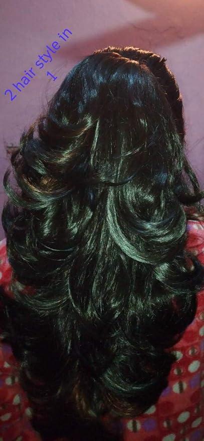 2 In 1 Hair Styles Claw Clip Multi Step Cut Multicolor Hairpiece