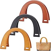 PH PandaHall 6PCS Wooden Purse Handle, 3 Color U-Shaped Replacement Handles for Handmade Beach Bags, Straw Bags, Purses and Crocheted Handbags - Wood Decorate Accessory