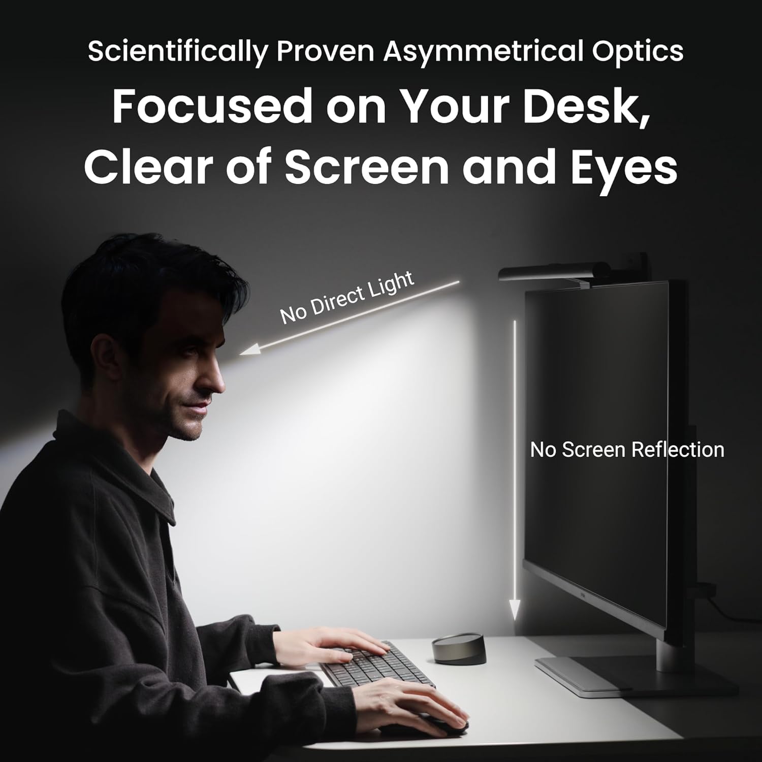 BenQ ScreenBar Halo 2 – LED Monitorlampe mit kabellosem Controller, blendfreiem Licht, einstellbarer Helligkeit & Farbtemperatur, augenschonend, USB-betrieben 9