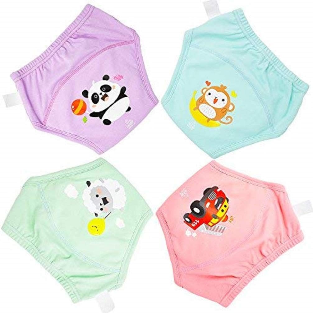 Potty Training Pants, Training Pants for Baby Boys Girls, Strong Absorbent Training Pants for Baby Underwear, Reusable Training Pants 4 Packs