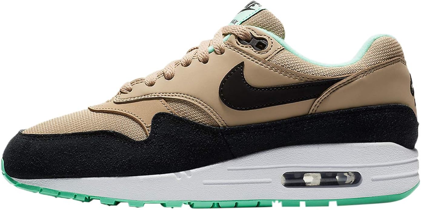 nike air max 1 desert black green glow