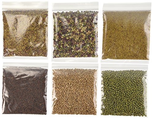 The Sprout House Amazon Six - Assorted Organic Sprouting Seeds and Seeds Mixes Sample, Pack of 6