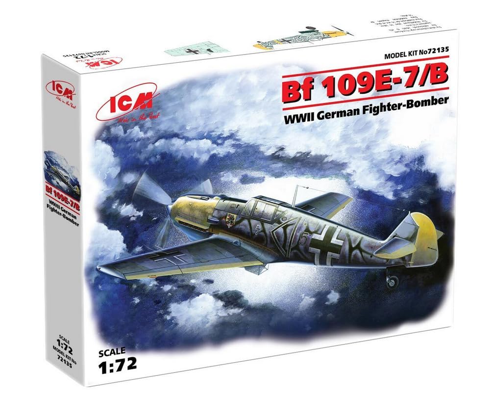 ICM ICM72135 1:72-Messerschmitt Bf 109E-7/B Fighter/Bomber, 12.52 x 13.74 x 3.45 cm